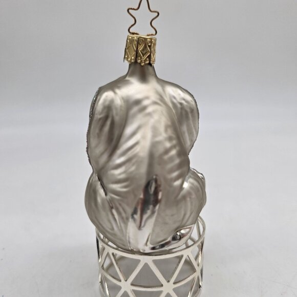 Inge Glass Elephant Ornament With Glitter Accents West Germany 3.5" - Picture 4 of 6